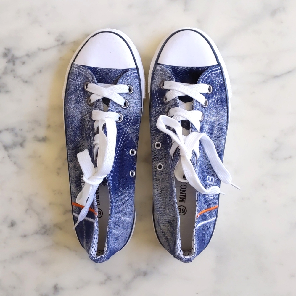 NWOT. Denim Sneakers.